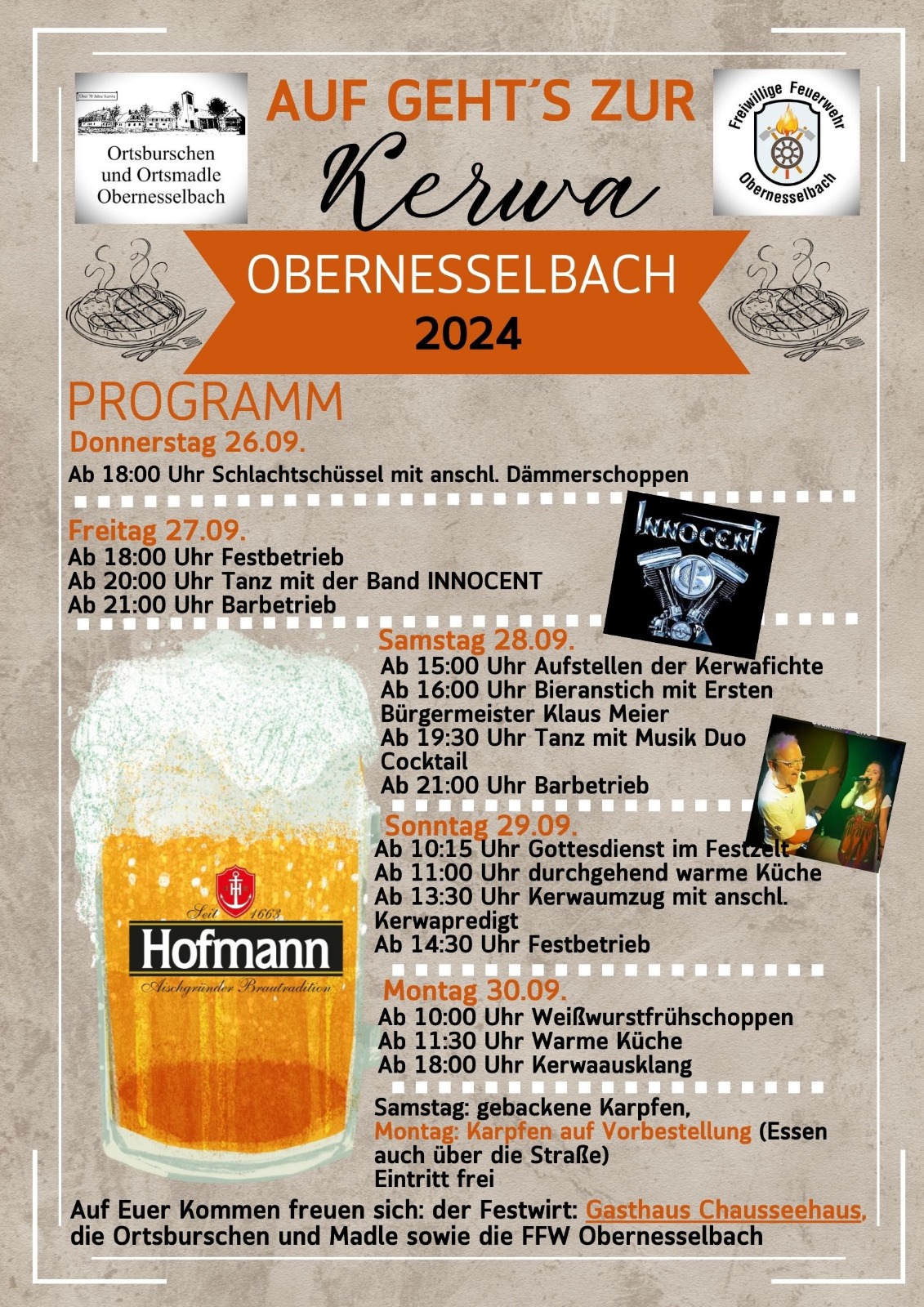 Flyer Kerwa Obernesselbach 2024